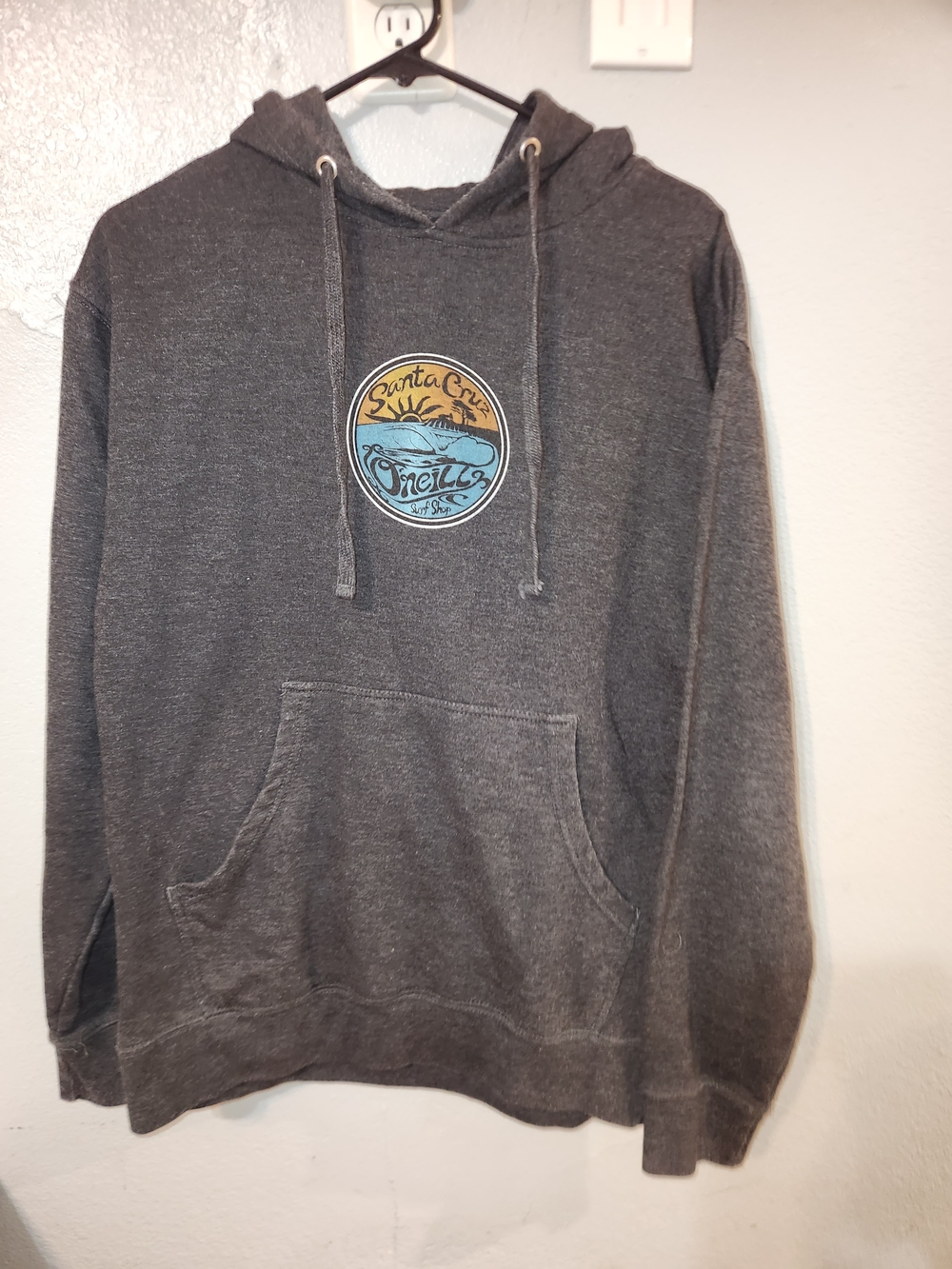 O'Neill Charcoal Hoodie with Santa Cruz Surf Patch